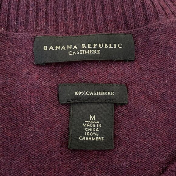 Banana Republic Sweater Dress 100% Cashmere Short Sleeve Mini Plum Size M - Picture 7 of 9